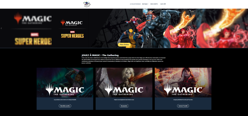Site E-commerce Le collectionneur TCG